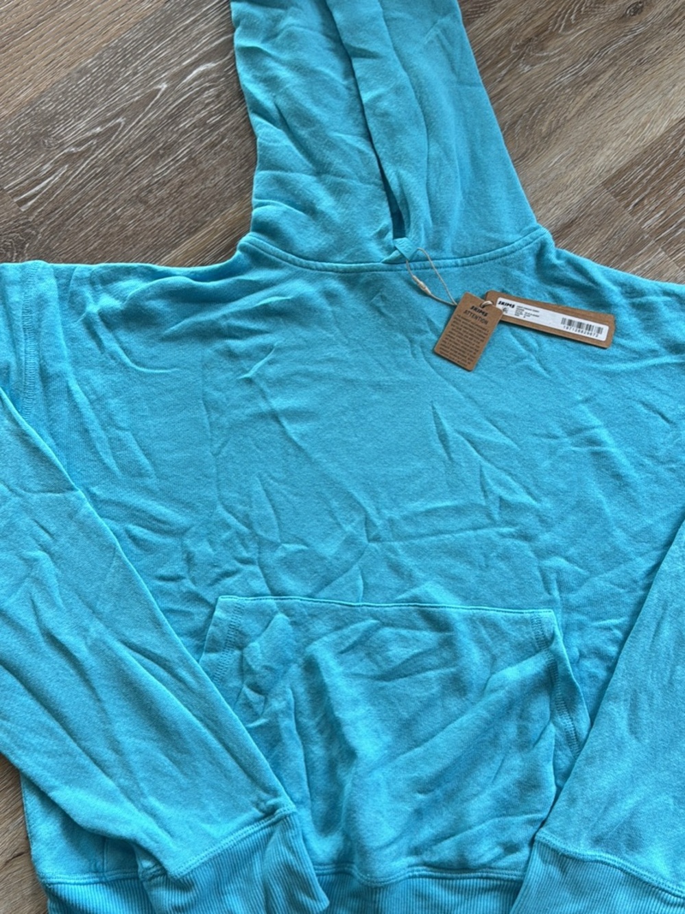 SKIMS Turquoise Hooded Pullover Sweatshirt